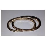 Vintage SIGNED GERRYS All Gold Tone Brooch Pin/Geometric Swirl Costume Jewelry