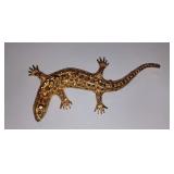 Vintage Textured Gold Tone Lizard Brooch
