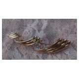 Vintage Gold Tone/Swarovski Ribbon Brooch