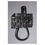 Wicker Basket Brooch Pin