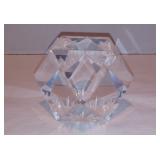 Vintage Crystal Etched Prism Paperweight