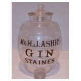 Antique M & H.J. Ashby Staines Gin Dispenser