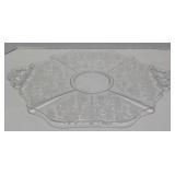 Vintage Cambridge Etched Flowers, Double Handled Platter-Rose Point