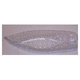 Antique Daisy & Button Pattern Glass Boat Shape Celery Dish, c.1880s