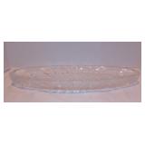 Vintage Cut Glass Long Oval Serving Platter