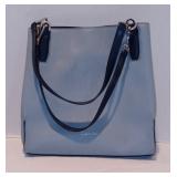 Calvin Klein Baby Blue Leather Shoulder Bag