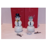Set of 2(TWO) Carmel Ceramica HSKL2000 Leilani FigurineS- Snowkids, White, White, 6 3/4" T