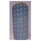 Gray and White Dot Glass Cylinder Vase, 13 in.