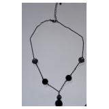 Vintage Black Faceted Bead Necklace