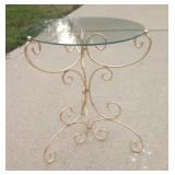 Contemporary Glass Top Side Table, 16" x 19"