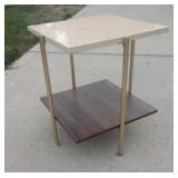 Two Tiered MCM Side Table, 19" x 19" x 22.5"