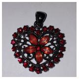 Beautiful Vintage Heart Floral Embellished Pendant