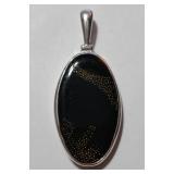 Black Stone with Oval Pendant