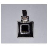 Silver Tone Black Onyx Pendant
