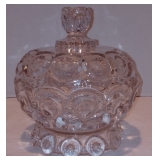 Vintage L.E. Smith Crystal Clear Moon And Stars Covered Candy