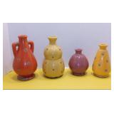 Set of 4(FOUR) Crackled Glaze Look Ceramic Pottery Vases