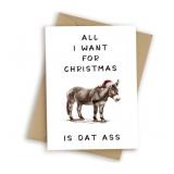 Funny Christmas Card for Boss, Cute Xmas Greeting Card for Sister Brother Besties Family, All I Want