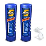 GoPong Sport Bottle Sunscreen Flask 2 Pack (16 oz Total) - Hidden Alcohol Travel Flasks 