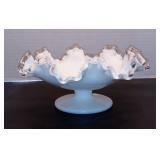 Vintage Fenton Silver Crest Footed Candy Dish Comport Compote