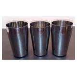 Stainless Steel Drinking Silver Glass Set of 3