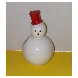 Vintage Collectible Hard Plastic Snowman Christmas Holiday Ornaments 3" Toothpick Holder