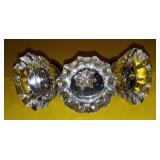 Lot of 3(THREE) Vintage Look Glass/Metal Door Knobs