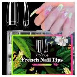 Clear False Nails Tips - French Nail Tips 200PCS Half Cover Nails French Lady Soft Gel Style Manicur