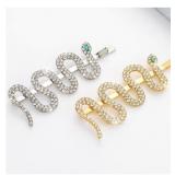 JAKAWIN Rhinestone Snake Hair Pins Crystal Bobby Pins Barrette Sparkly Hair Clip Accessories for Wom