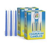 2-Pack Hanukkah Candles - Blue and White Chanukah Candle - Premium Quality Wax - 44pk. for All 8 Nig