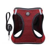 Dog Harness Vest for Dogs No Pull, Easy Walk Soft Step in Escape Proof Reflective Harness and Leash 