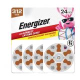 Energizer Hearing Aid Batteries Size 312, Brown Tab, 24 Pack