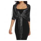 SPARKLING Metallic Shawls and Wraps with Buckle