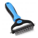 Pet Grooming Tool- 2 Sided Undercoat Rake for Dogs &Cats