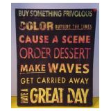 Decorative Canvas Sign