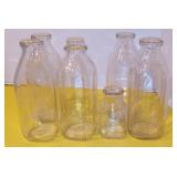 Vintage Glass Milk Bottles