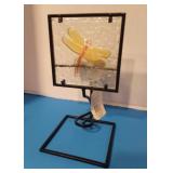 Dragonfly Glass Plate Candle Holder - NEW with tag