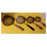 Set of 4 Rustic Vintage Strainers