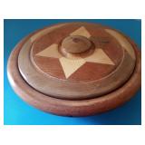 10" Wooden Hand Carved Bowl with Lid