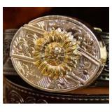 SUNFLOWER DESIGN Belt Buckle- NEW!