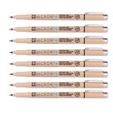 Sakura Pigma Micron Fine Line Pen High Light and Soft Head Pen Manga Drawing- Assorted 8 Pens Set (B