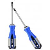 DANMI 2-Piece Screwdriver Set, 3.89 inch Shaft Non-Slip Grip Screwdriver Magnetic Tip 6mm PH2 Slotte