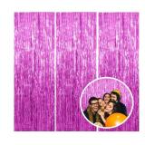 3 Pack Hot Pink Backdrop Curtain Birthday Party Decorations Tinsel Streamers Foil Fringe Backdrop Ne