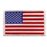 American Flag Embroidered Patch White Border United States Iron on Patch