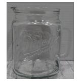 Vintage Mason Jar Clear Glass Pitcher w/Pouting Spout