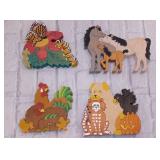 Vintage Lot of Wooden Animal Cut-Out Puzzle Sets