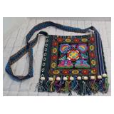 Vintage Style Ethnic Embroidered Shoulder Bag Handmade Hobo Bag Blue
