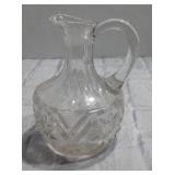 Vintage Clear Glass Fluted Cut Vinegar Cruet Decanter Bottle-5"