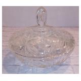 Vintage Anchor Hocking Prescut Lidded Glass Bowl/ Snack Bowl/ Serving Bowl Office Home and Kitchen D