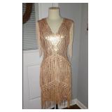 NEW WITH TAGS! BABEYOND 1920s Sparkly Sequin Bodycon Flapper Dress, SIZE SMALL