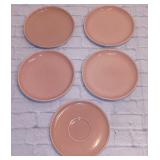 Lot of 5 Pink Saucers
